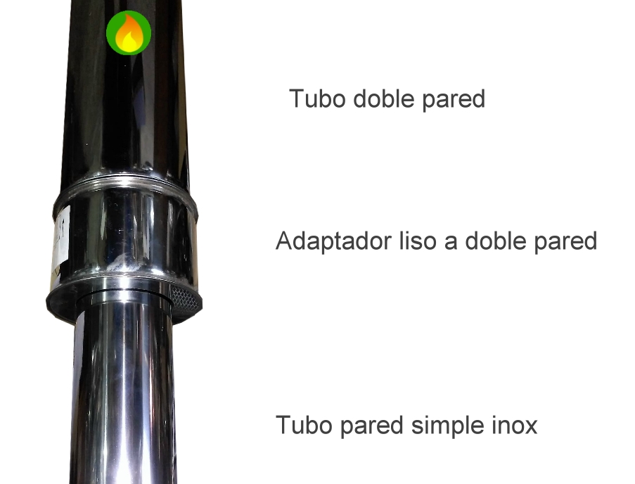 tubo pared simple inox adaptacion a doble pared