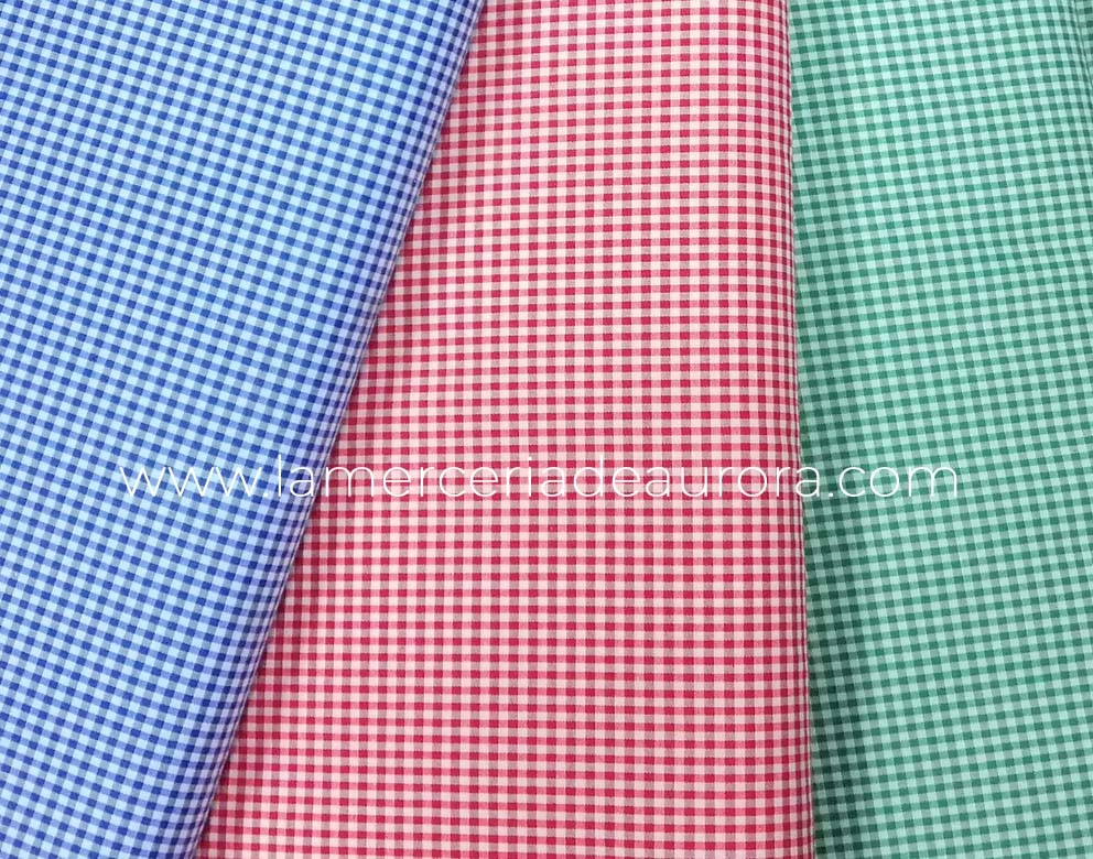 Tela vichy cuadros - varios colores